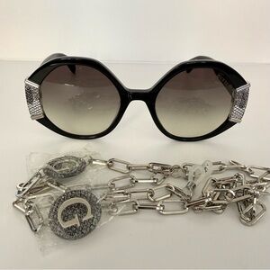 NEW!!! Guess women sunglasses with chain GU7874 01B Authentic